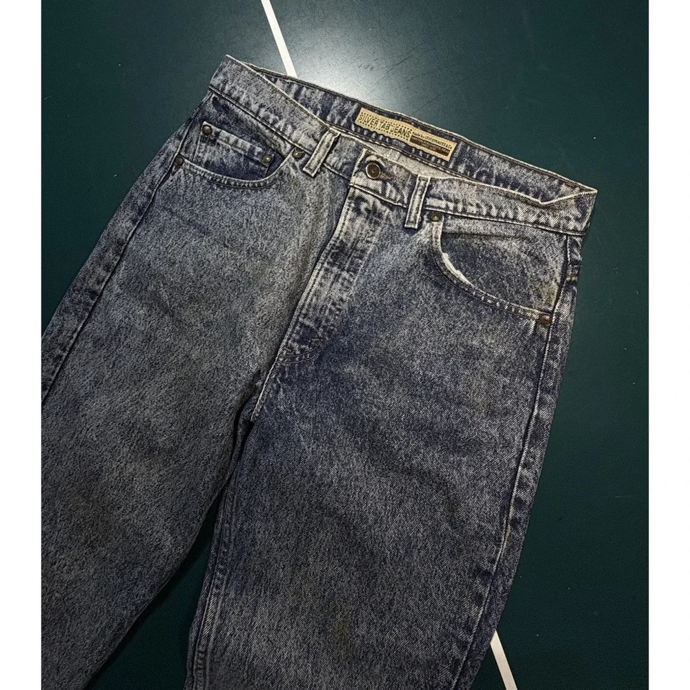Vintage LEVIS 512 Silvertab Jeans Men 32x34 Slim Taper Acid-Wash 90s Made In USA
